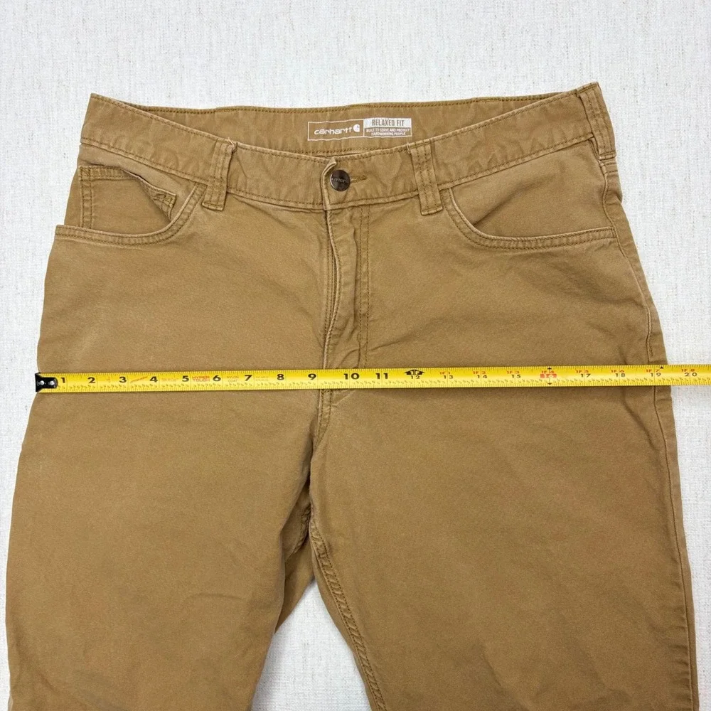 Carhartt Mens BN2517-M Rugged Flex Relaxed Fit Canvas Work Pants Brown 34x30